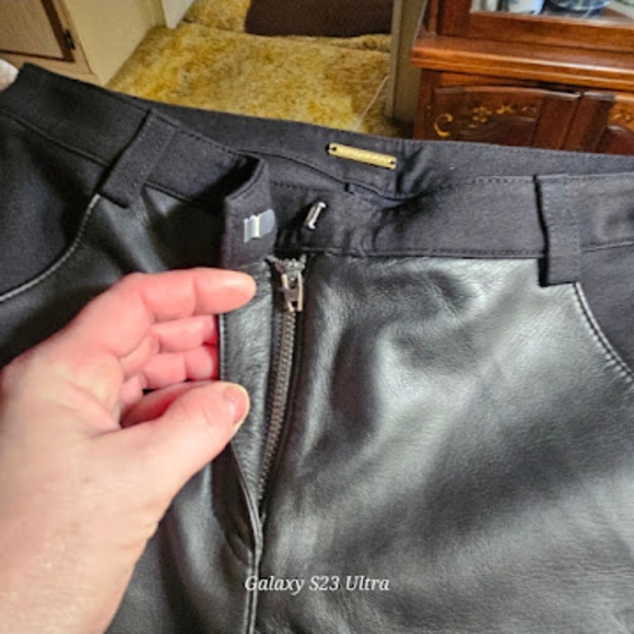 Rebecca Minkoff Black Faux Leather Paneled Skinny Jeans - Picture 2 of 4